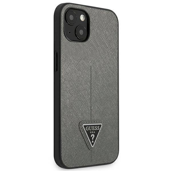 Originalus dėklas Guess GUHCP13SPSATLG iPhone 13 mini 5,4 silver / silver hardcase SaffianoTriangle Logo 3 Originalus dėklas Guess GUHCP13SPSATLG iPhone 13 mini 5,4 silver / silver hardcase SaffianoTriangle Logo 3