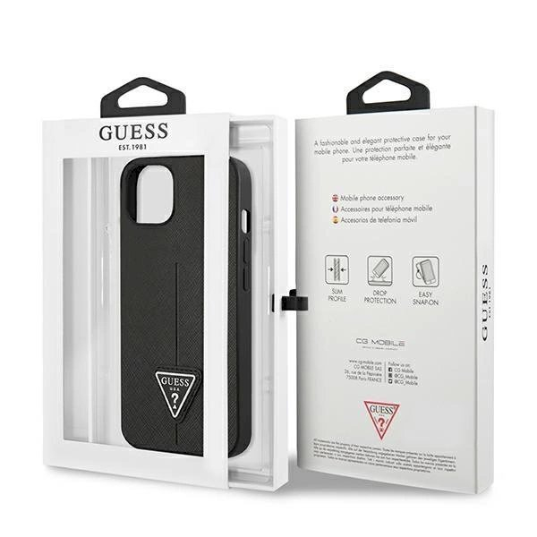Originalus dėklas Guess GUHCP13SPSATLK iPhone 13 mini 5,4 Juodas hardcase SaffianoTriangle Logo 7 Originalus dėklas Guess GUHCP13SPSATLK iPhone 13 mini 5,4 Juodas hardcase SaffianoTriangle Logo 7