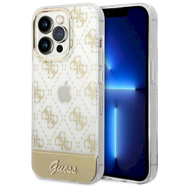 iPhone 14 Pro – Orginalus dėklas Guess GUHCP14LHG4MHG 6.1" - Auksinis/Auksinis hardcase 4G Pattern Script iPhone 14 Pro – Orginalus dėklas Guess GUHCP14LHG4MHG 6.1" - Auksinis/Auksinis hardcase 4G Pattern Script