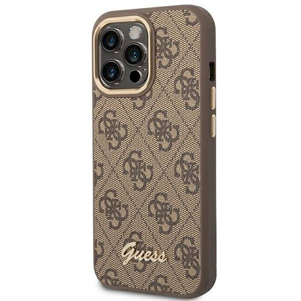 Originalus dėklas Guess GUHCP14LHG4SHW iPhone 14 Pro 6.1 Rudas / Rudas hard case 4G Vintage Gold Logo 1 Originalus dėklas Guess GUHCP14LHG4SHW iPhone 14 Pro 6.1 Rudas / Rudas hard case 4G Vintage Gold Logo 1