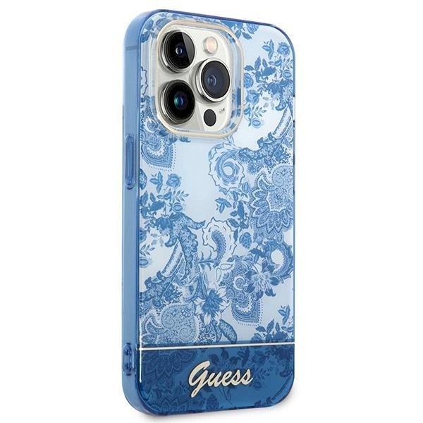 Originalus dėklas Guess GUHCP14LHGPLHB iPhone 14 Pro 6.1 Mėlynas/Mėlynas hardcase Porcelain Collection 3 Originalus dėklas Guess GUHCP14LHGPLHB iPhone 14 Pro 6.1 Mėlynas/Mėlynas hardcase Porcelain Collection 3