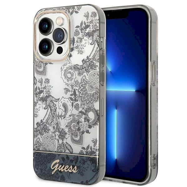Originalus dėklas Guess GUHCP14LHGPLHG iPhone 14 Pro 6.1 Pilkas hardcase Porcelain Collection Originalus dėklas Guess GUHCP14LHGPLHG iPhone 14 Pro 6.1 Pilkas hardcase Porcelain Collection