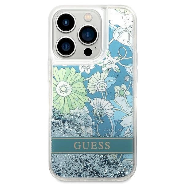 Originalus dėklas Guess GUHCP14LLFLSN iPhone 14 Pro 6.1  žalias/žalias hardcase Flower Liquid Glitter 2 Originalus dėklas Guess GUHCP14LLFLSN iPhone 14 Pro 6.1  žalias/žalias hardcase Flower Liquid Glitter 2