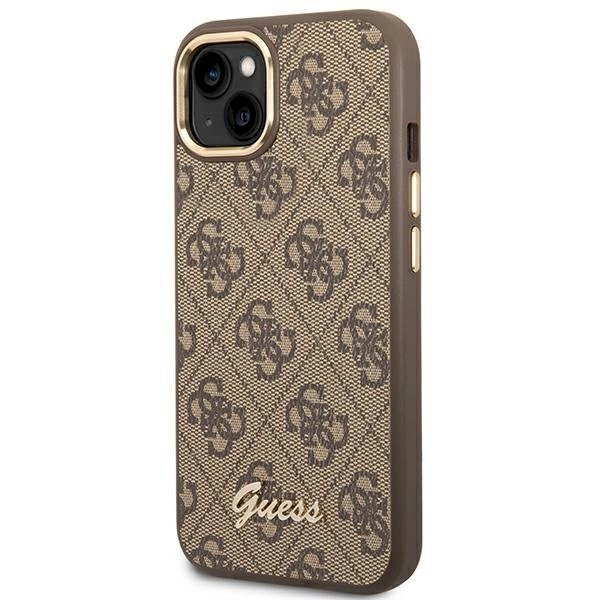 Originalus dėklas Guess GUHCP14MHG4SHW iPhone 14 Plus 6.7 Rudas / Rudas hard case 4G Vintage Gold Logo 1