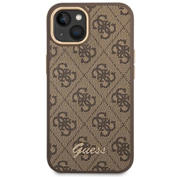 Originalus dėklas Guess GUHCP14MHG4SHW iPhone 14 Plus 6.7 Rudas / Rudas hard case 4G Vintage Gold Logo 2