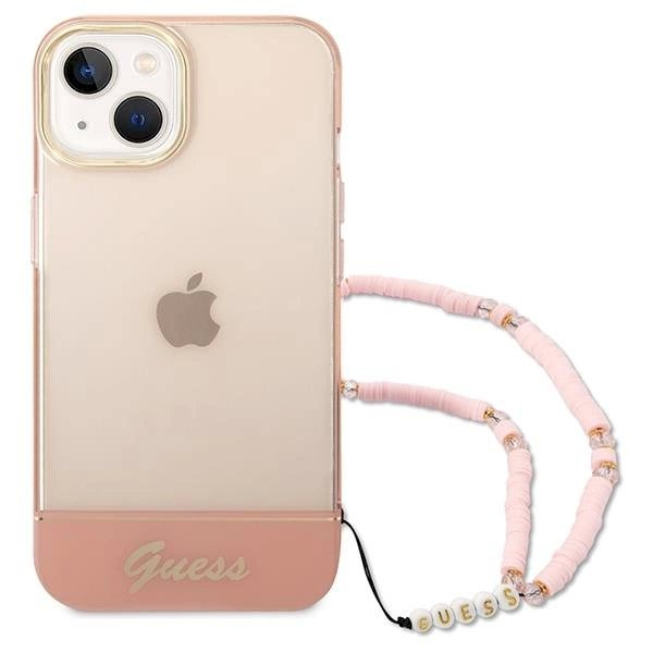 Originalus dėklas Guess GUHCP14MHGCOHP iPhone 14 Plus 6.7 rožinis/rožinis hardcase Translucent Pearl Strap 1 Originalus dėklas Guess GUHCP14MHGCOHP iPhone 14 Plus 6.7 rožinis/rožinis hardcase Translucent Pearl Strap 1