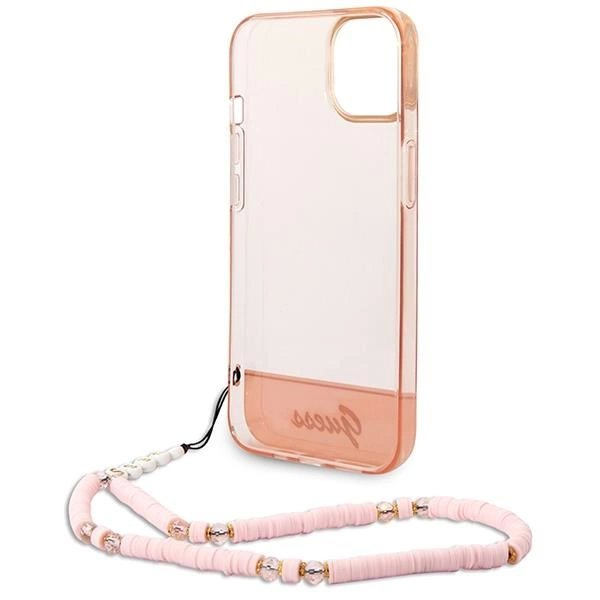 Originalus dėklas Guess GUHCP14MHGCOHP iPhone 14 Plus 6.7 rožinis/rožinis hardcase Translucent Pearl Strap 5 Originalus dėklas Guess GUHCP14MHGCOHP iPhone 14 Plus 6.7 rožinis/rožinis hardcase Translucent Pearl Strap 5
