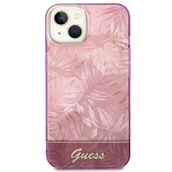 Originalus dėklas Guess GUHCP14MHGJGHP iPhone 14 Plus 6.7 rožinis / rožinis hardcase Jungle Collection 2 Originalus dėklas Guess GUHCP14MHGJGHP iPhone 14 Plus 6.7 rožinis / rožinis hardcase Jungle Collection 2