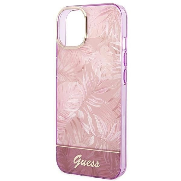 Originalus dėklas Guess GUHCP14MHGJGHP iPhone 14 Plus 6.7 rožinis / rožinis hardcase Jungle Collection 5 Originalus dėklas Guess GUHCP14MHGJGHP iPhone 14 Plus 6.7 rožinis / rožinis hardcase Jungle Collection 5