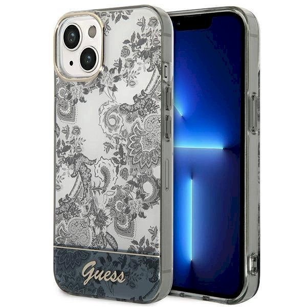Originalus dėklas Guess GUHCP14MHGPLHG iPhone 14 Plus 6.7 pilkos spalvos / pilkos spalvos hardcase Porcelain Collection Originalus dėklas Guess GUHCP14MHGPLHG iPhone 14 Plus 6.7 pilkos spalvos / pilkos spalvos hardcase Porcelain Collection