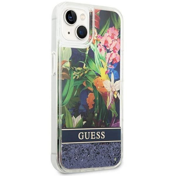 Originalus dėklas Guess GUHCP14MLFLSB iPhone 14 Plus 6.7 Mėlynas / Mėlynas hardcase Flower Liquid Glitter 3 Originalus dėklas Guess GUHCP14MLFLSB iPhone 14 Plus 6.7 Mėlynas / Mėlynas hardcase Flower Liquid Glitter 3