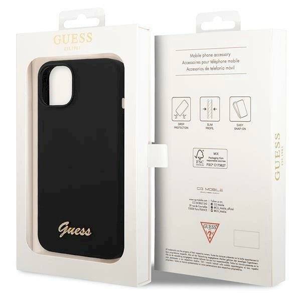 Originalus dėklas Guess GUHCP14MSLSMK iPhone 14 Plus 6.7 Juodas hard case Silicone Vintage Gold Logo 7 Originalus dėklas Guess GUHCP14MSLSMK iPhone 14 Plus 6.7 Juodas hard case Silicone Vintage Gold Logo 7