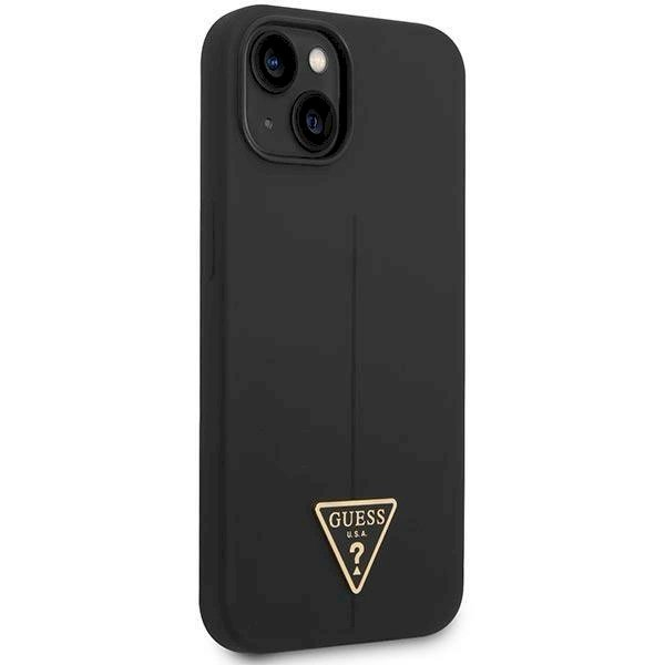 Originalus dėklas Guess GUHCP14MSLTGK iPhone 14 Plus 6.7  Juodas hardcase Silicone Triangle 3