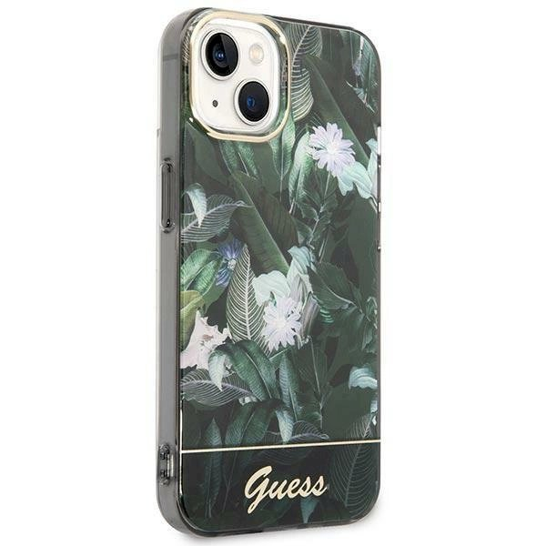 Originalus dėklas Guess GUHCP14SHGJGHA iPhone 14 6.1 žalias/žalias hardcase Jungle Collection 3 Originalus dėklas Guess GUHCP14SHGJGHA iPhone 14 6.1 žalias/žalias hardcase Jungle Collection 3
