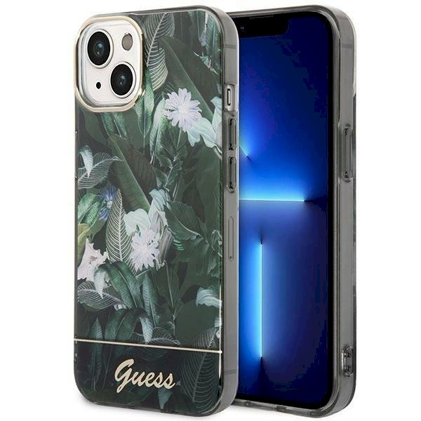 Originalus dėklas Guess GUHCP14SHGJGHA iPhone 14 6.1 žalias/žalias hardcase Jungle Collection Originalus dėklas Guess GUHCP14SHGJGHA iPhone 14 6.1 žalias/žalias hardcase Jungle Collection