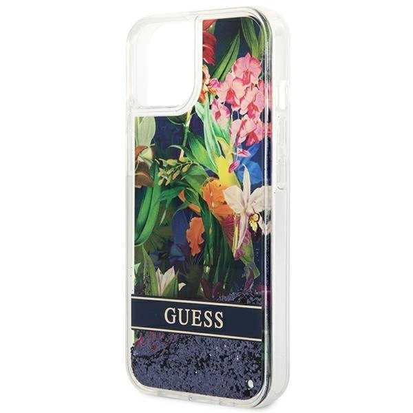 Originalus dėklas Guess GUHCP14SLFLSB iPhone 14 6.1 Mėlynas / Mėlynas hardcase Flower Liquid Glitter 5 Originalus dėklas Guess GUHCP14SLFLSB iPhone 14 6.1 Mėlynas / Mėlynas hardcase Flower Liquid Glitter 5