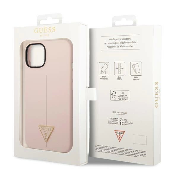 Originalus dėklas Guess GUHCP14SSLTGP iPhone 14 6.1 rožinis/rožinis hardcase Silicone Triangle 7 Originalus dėklas Guess GUHCP14SSLTGP iPhone 14 6.1 rožinis/rožinis hardcase Silicone Triangle 7