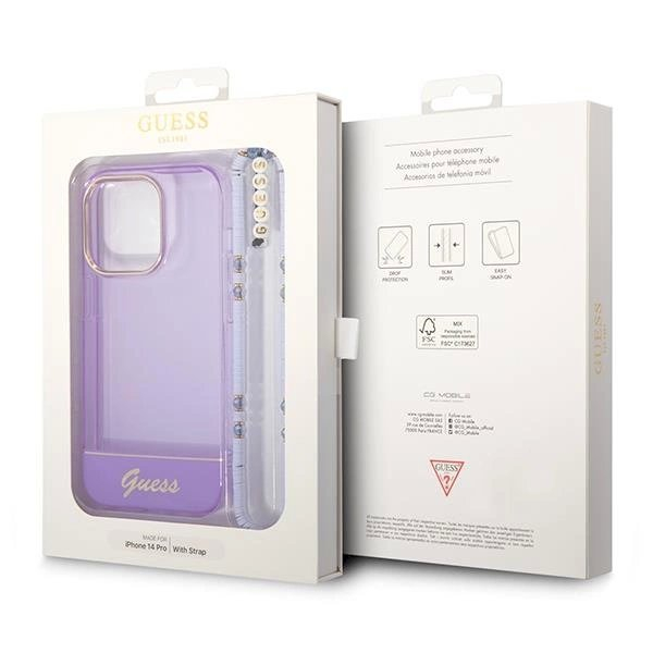 Originalus dėklas Guess GUHCP14XHGCOHU iPhone 14 Pro Max 6.7  Violetinis hardcase Translucent Pearl Strap 6 Originalus dėklas Guess GUHCP14XHGCOHU iPhone 14 Pro Max 6.7  Violetinis hardcase Translucent Pearl Strap 6
