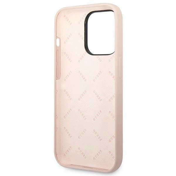 Originalus dėklas Guess GUHCP14XSLTGP iPhone 14 Pro Max 6.7  rožinis/rožinis hardcase Silicone Triangle 6