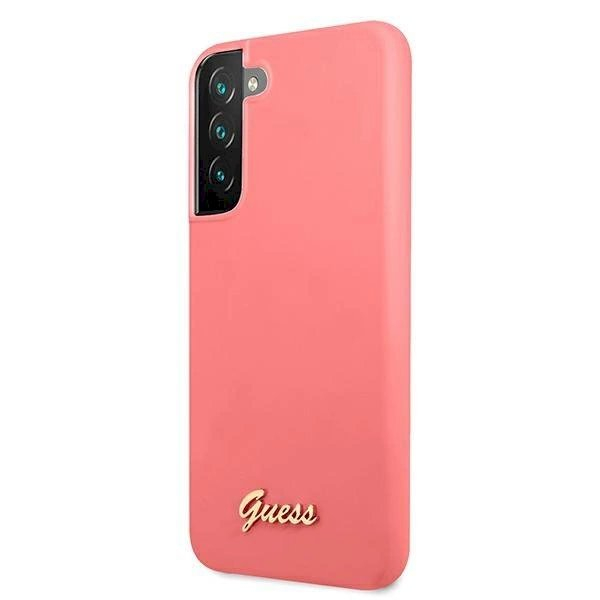 Originalus dėklas Guess GUHCS22MLSLMGFU S22+ S906 Rožinis hardcase Silicone Script Metal Logo 1 Originalus dėklas Guess GUHCS22MLSLMGFU S22+ S906 Rožinis hardcase Silicone Script Metal Logo 1