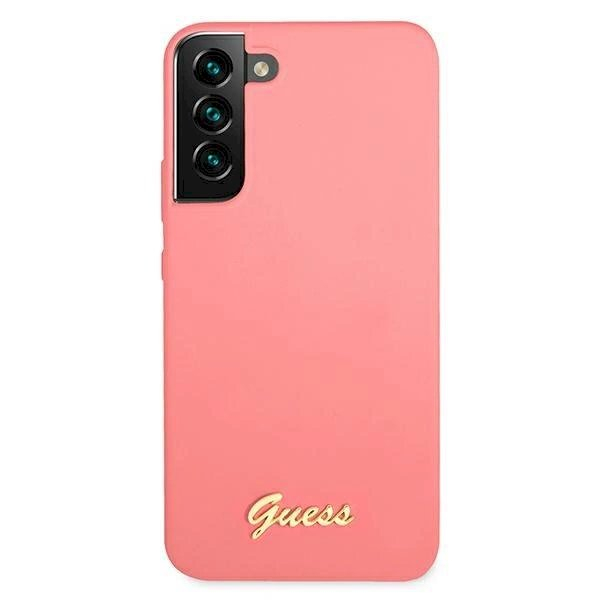 Originalus dėklas Guess GUHCS22MLSLMGFU S22+ S906 Rožinis hardcase Silicone Script Metal Logo 2 Originalus dėklas Guess GUHCS22MLSLMGFU S22+ S906 Rožinis hardcase Silicone Script Metal Logo 2