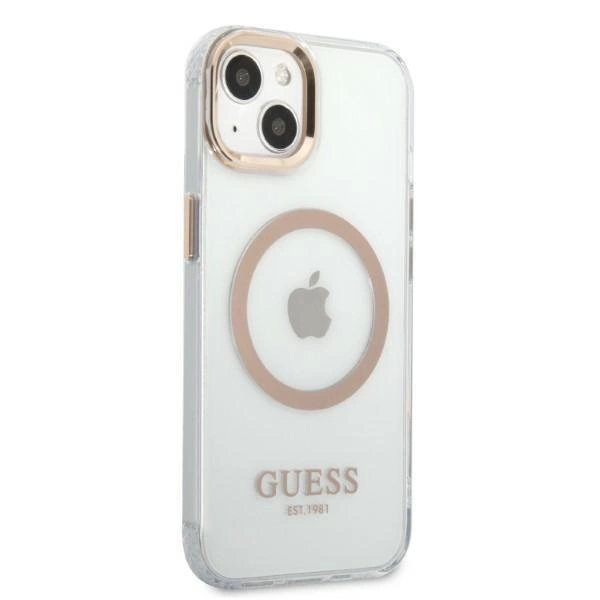 Originalus dėklas Guess GUHMP13MHTRMD iPhone 13 6.1 auksinis hard case Metal Outline Magsafe 3 Originalus dėklas Guess GUHMP13MHTRMD iPhone 13 6.1 auksinis hard case Metal Outline Magsafe 3