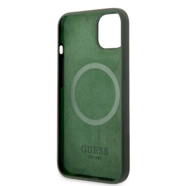 Originalus dėklas Guess GUHMP13MSBPLA iPhone 13 6.1 žalias/khaki hard case Silicone Logo Plate MagSafe 6 Originalus dėklas Guess GUHMP13MSBPLA iPhone 13 6.1 žalias/khaki hard case Silicone Logo Plate MagSafe 6