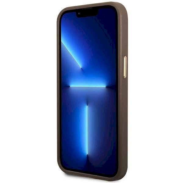 Originalus dėklas Guess GUHMP14LU4GPRW iPhone 14 Pro 6.1 Rudas / Rudas hard case 4G Logo Plate MagSafe 4 Originalus dėklas Guess GUHMP14LU4GPRW iPhone 14 Pro 6.1 Rudas / Rudas hard case 4G Logo Plate MagSafe 4
