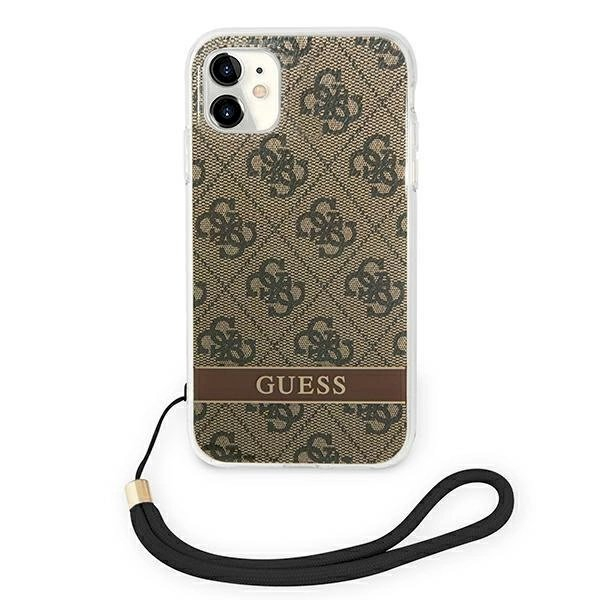Originalus dėklas Guess GUOHCN61H4STW iPhone 11 Rudas/Rudas hardcase 4G Print Strap 2 Originalus dėklas Guess GUOHCN61H4STW iPhone 11 Rudas/Rudas hardcase 4G Print Strap 2