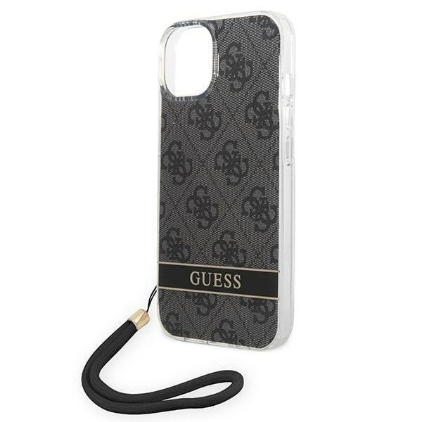 Originalus dėklas Guess GUOHCP14MH4STK iPhone 14 Plus 6.7 Juodas hardcase 4G Print Strap 3 Originalus dėklas Guess GUOHCP14MH4STK iPhone 14 Plus 6.7 Juodas hardcase 4G Print Strap 3