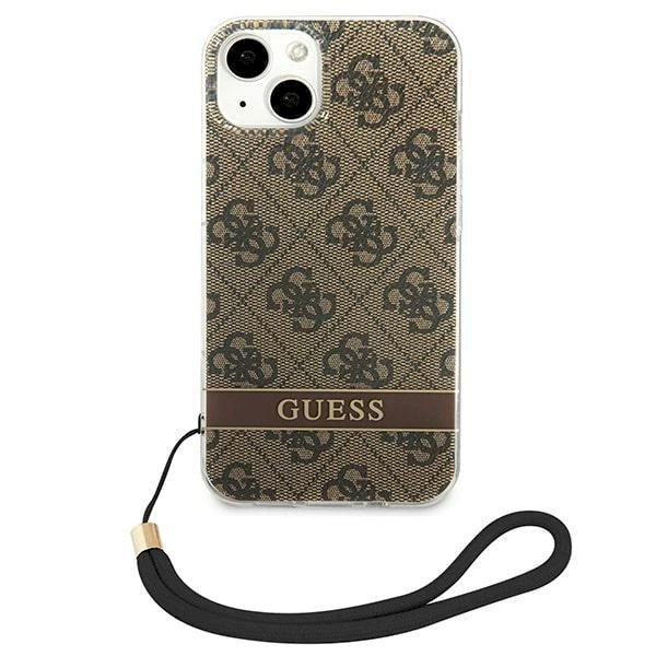Originalus dėklas Guess GUOHCP14MH4STW iPhone 14 Plus 6.7 Rudas / Rudas hardcase 4G Print Strap 2 Originalus dėklas Guess GUOHCP14MH4STW iPhone 14 Plus 6.7 Rudas / Rudas hardcase 4G Print Strap 2