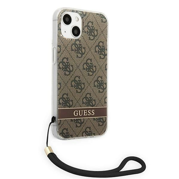 Originalus dėklas Guess GUOHCP14MH4STW iPhone 14 Plus 6.7 Rudas / Rudas hardcase 4G Print Strap 3 Originalus dėklas Guess GUOHCP14MH4STW iPhone 14 Plus 6.7 Rudas / Rudas hardcase 4G Print Strap 3