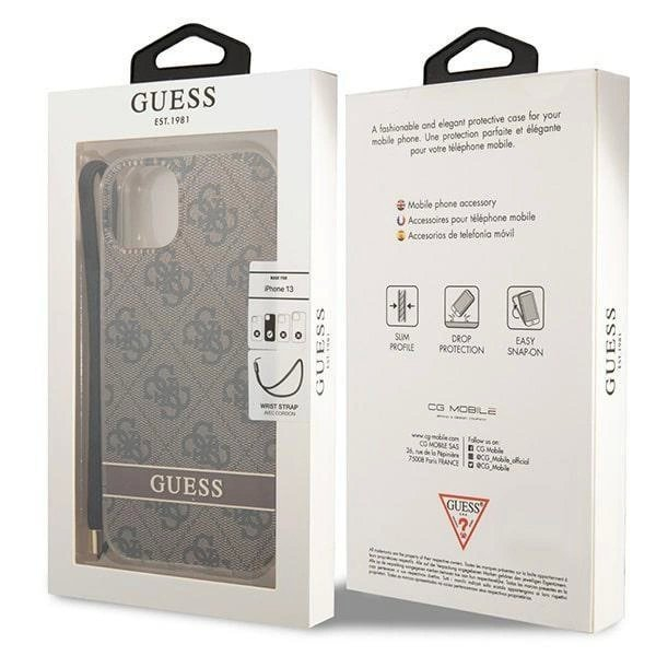 Originalus dėklas Guess GUOHCP14MH4STW iPhone 14 Plus 6.7 Rudas / Rudas hardcase 4G Print Strap 7 Originalus dėklas Guess GUOHCP14MH4STW iPhone 14 Plus 6.7 Rudas / Rudas hardcase 4G Print Strap 7