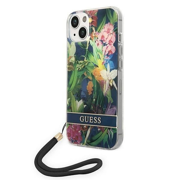 Originalus dėklas Guess GUOHCP14MHFLSB iPhone 14 Plus 6.7 Mėlynas / Mėlynas hardcase Flower Strap Originalus dėklas Guess GUOHCP14MHFLSB iPhone 14 Plus 6.7 Mėlynas / Mėlynas hardcase Flower Strap