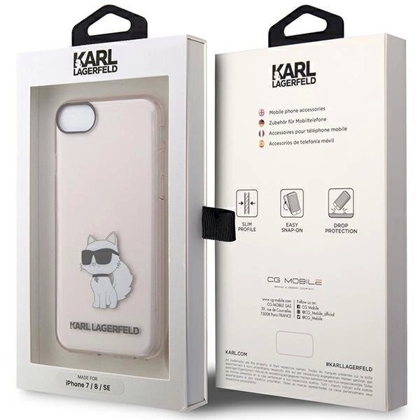 Originalus dėklas Karl Lagerfeld KLHCI8HNCHTCP iPhone 7/8/ SE 2020 / SE 2022 rožinis/rožinis hardcase Ikonik Choupette 7 Originalus dėklas Karl Lagerfeld KLHCI8HNCHTCP iPhone 7/8/ SE 2020 / SE 2022 rožinis/rožinis hardcase Ikonik Choupette 7