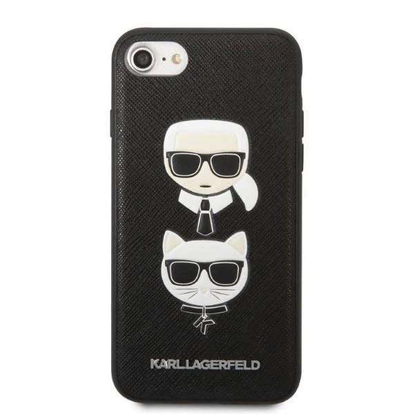 Originalus dėklas Karl Lagerfeld KLHCI8SAKICKCBK iPhone 7/8 / SE 2020 / SE 2022 Juodas hardcase Saffiano Karl& Choupette Head 2 Originalus dėklas Karl Lagerfeld KLHCI8SAKICKCBK iPhone 7/8 / SE 2020 / SE 2022 Juodas hardcase Saffiano Karl& Choupette Head 2