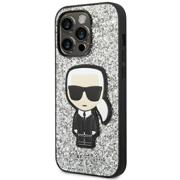 Originalus dėklas Karl Lagerfeld KLHCP14LGFKPG iPhone 14 Pro 6.1 hardcase Sidabrinis Glitter Flakes Ikonik 1 Originalus dėklas Karl Lagerfeld KLHCP14LGFKPG iPhone 14 Pro 6.1 hardcase Sidabrinis Glitter Flakes Ikonik 1