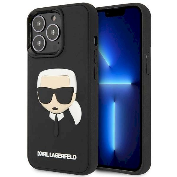 Originalus dėklas Karl Lagerfeld KLHCP14LKH3DBK iPhone 14 Pro 6.1 Juodas hardcase 3D Rubber Karl`s Head Originalus dėklas Karl Lagerfeld KLHCP14LKH3DBK iPhone 14 Pro 6.1 Juodas hardcase 3D Rubber Karl`s Head