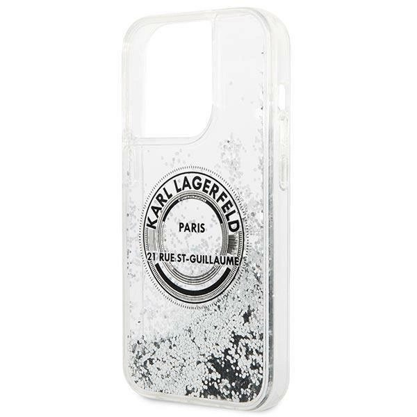 Originalus dėklas Karl Lagerfeld KLHCP14LLCRSGRS iPhone 14 Pro 6.1 "silver / silver hardcase Liquid Glitter RSG 5 Originalus dėklas Karl Lagerfeld KLHCP14LLCRSGRS iPhone 14 Pro 6.1 "silver / silver hardcase Liquid Glitter RSG 5