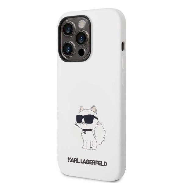 Originalus dėklas Karl Lagerfeld KLHCP14LSNCHBCH iPhone 14 Pro 6.1  hardcase Baltas/Baltas Silicone Choupette 1 Originalus dėklas Karl Lagerfeld KLHCP14LSNCHBCH iPhone 14 Pro 6.1  hardcase Baltas/Baltas Silicone Choupette 1