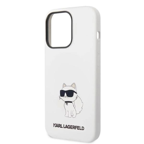 Originalus dėklas Karl Lagerfeld KLHCP14LSNCHBCH iPhone 14 Pro 6.1  hardcase Baltas/Baltas Silicone Choupette 5 Originalus dėklas Karl Lagerfeld KLHCP14LSNCHBCH iPhone 14 Pro 6.1  hardcase Baltas/Baltas Silicone Choupette 5