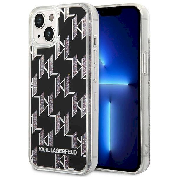 Originalus dėklas Karl Lagerfeld KLHCP14MLMNMK iPhone 14 Plus 6.7 hardcase Juodas Liquid Glitter Monogram Originalus dėklas Karl Lagerfeld KLHCP14MLMNMK iPhone 14 Plus 6.7 hardcase Juodas Liquid Glitter Monogram