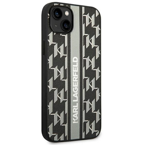 Originalus dėklas Karl Lagerfeld KLHCP14MPGKLSKG iPhone 14 Plus 6.7 hardcase pilkos spalvos / pilkos spalvos Monogram Stripe 3