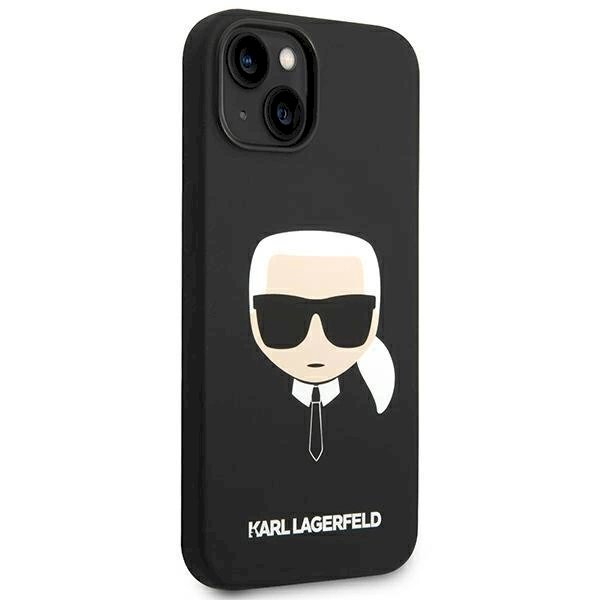 Originalus dėklas Karl Lagerfeld KLHCP14MSLKHBK iPhone 14 Plus 6.7 hardcase Juodas Silicone Karl`s Head 3