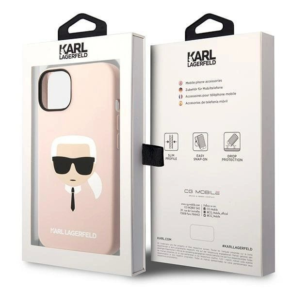 Originalus dėklas Karl Lagerfeld KLHCP14MSLKHLP iPhone 14 Plus 6.7 "hardcase rožinis / rožinis Silicone Karl's Head 7 Originalus dėklas Karl Lagerfeld KLHCP14MSLKHLP iPhone 14 Plus 6.7 "hardcase rožinis / rožinis Silicone Karl's Head 7