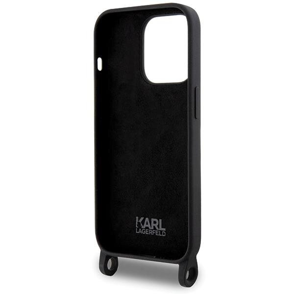 Originalus dėklas Karl Lagerfeld KLHCP15SSCBSKNK iPhone 15 6.1  hardcase Juodas Crossbody Silicone Ikonik 5 Originalus dėklas Karl Lagerfeld KLHCP15SSCBSKNK iPhone 15 6.1  hardcase Juodas Crossbody Silicone Ikonik 5