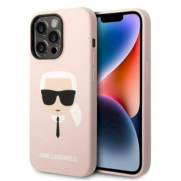 Originalus dėklas Karl Lagerfeld KLHMP14LSLKHLP iPhone 14 Pro 6.1 hardcase light rožinis / light rožinis Silicone Karl`s Head Magsafe Originalus dėklas Karl Lagerfeld KLHMP14LSLKHLP iPhone 14 Pro 6.1 hardcase light rožinis / light rožinis Silicone Karl`s Head Magsafe