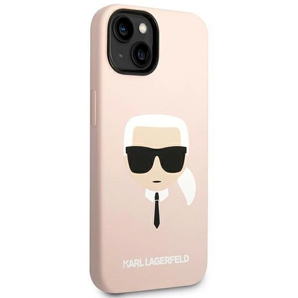Originalus dėklas Karl Lagerfeld KLHMP14MSLKHLP iPhone 14 Plus 6,7" hardcase jasno/light rožinis Silicone Karl`s Head Magsafe 3 Originalus dėklas Karl Lagerfeld KLHMP14MSLKHLP iPhone 14 Plus 6,7" hardcase jasno/light rožinis Silicone Karl`s Head Magsafe 3