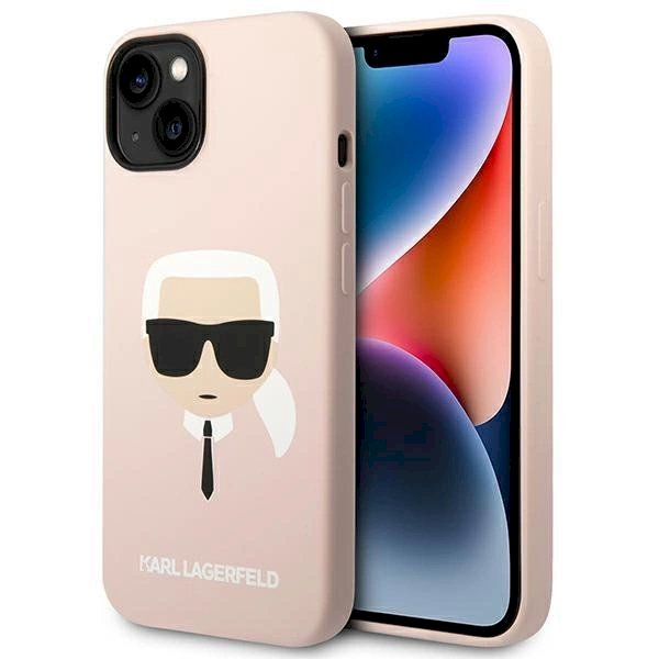 Originalus dėklas Karl Lagerfeld KLHMP14MSLKHLP iPhone 14 Plus 6,7" hardcase jasno/light rožinis Silicone Karl`s Head Magsafe Originalus dėklas Karl Lagerfeld KLHMP14MSLKHLP iPhone 14 Plus 6,7" hardcase jasno/light rožinis Silicone Karl`s Head Magsafe