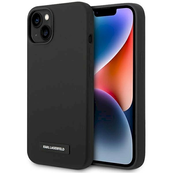 Originalus dėklas Karl Lagerfeld KLHMP14MSLMP1K iPhone 14 Plus 6.7 hardcase Juodas Silicone Plaque Magsafe Originalus dėklas Karl Lagerfeld KLHMP14MSLMP1K iPhone 14 Plus 6.7 hardcase Juodas Silicone Plaque Magsafe
